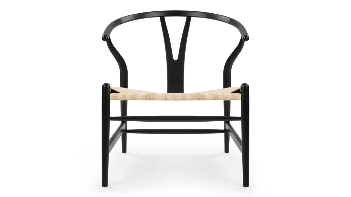 Wish - Wish Lounge Chair, Black with Natural Seat