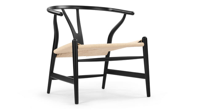 Wish - Wish Lounge Chair, Black with Natural Seat