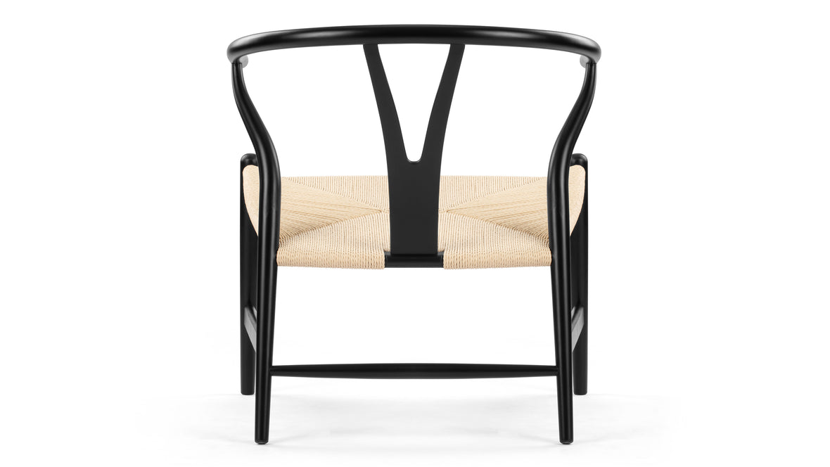Wish - Wish Lounge Chair, Black with Natural Seat