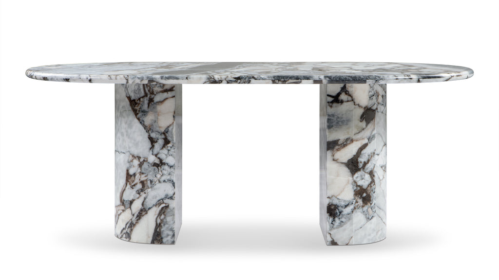 Dante Dining Table, Modellato Marble, 77in | Interior Icons