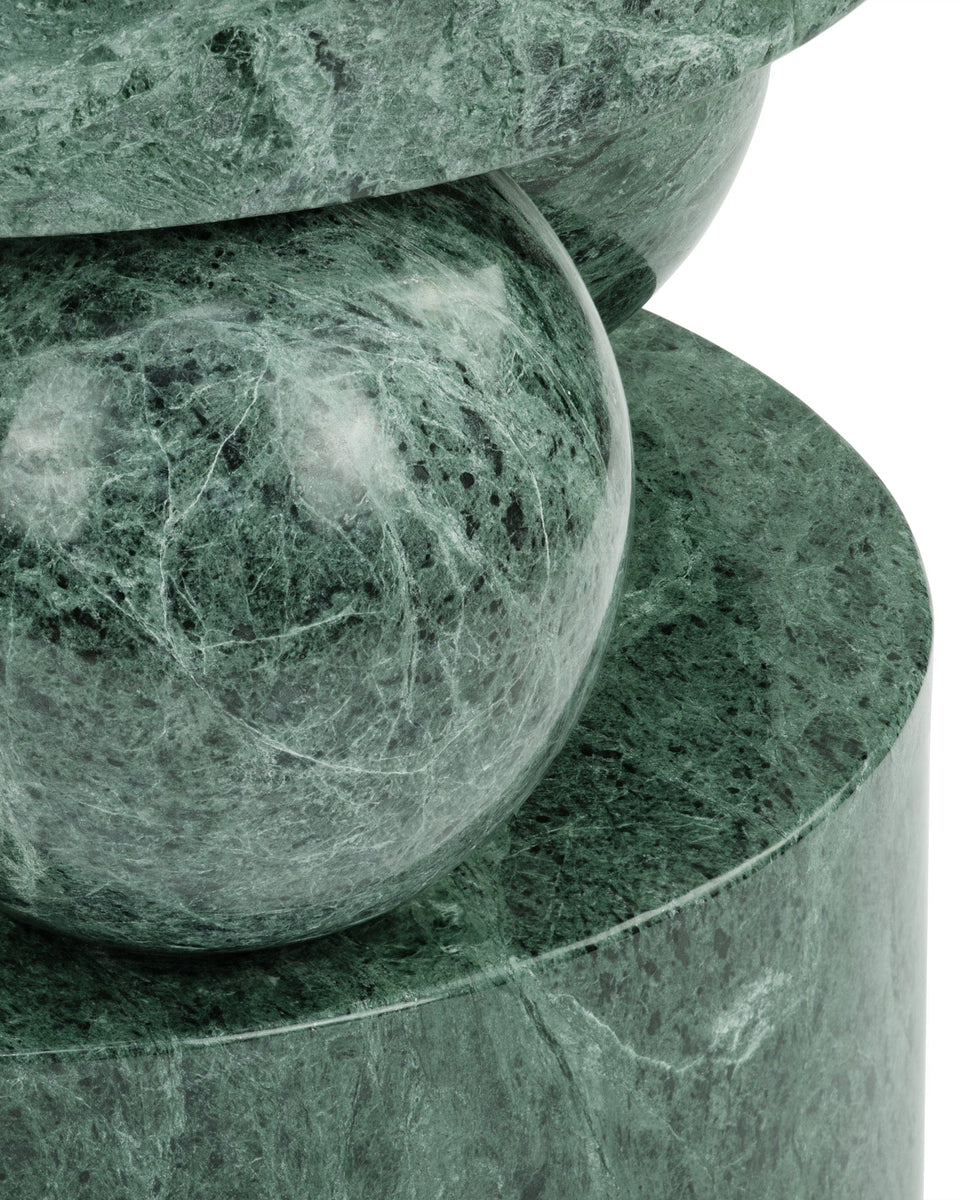 Mya Side Table, Green Marble – Interior Icons