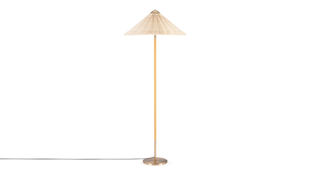 Etta - Etta Floor Lamp, Natural Rattan and Brass