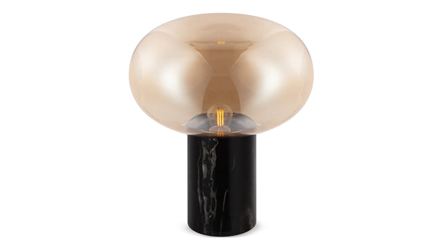 Karl - Karl Table Lamp, Amber Glass and Black Marble