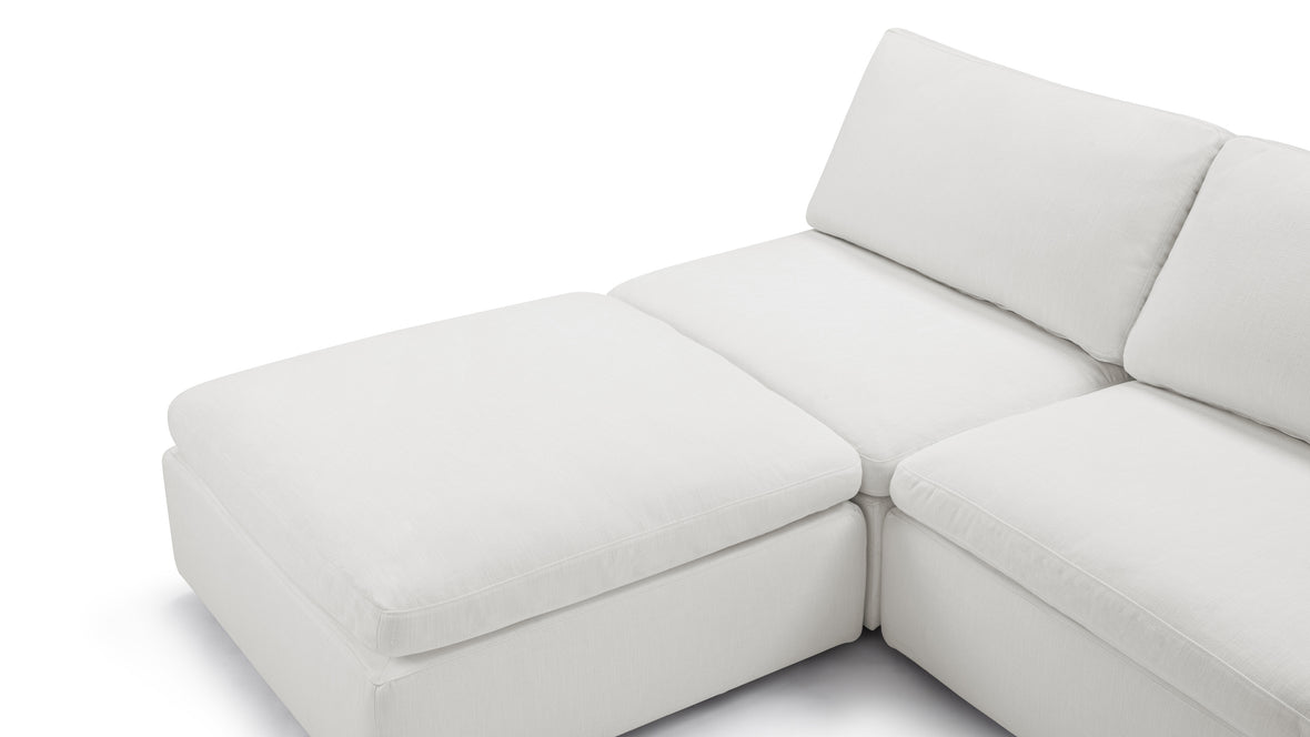 Sky - Sky Sectional Sofa, Three Seater, Right Chaise, White Linen