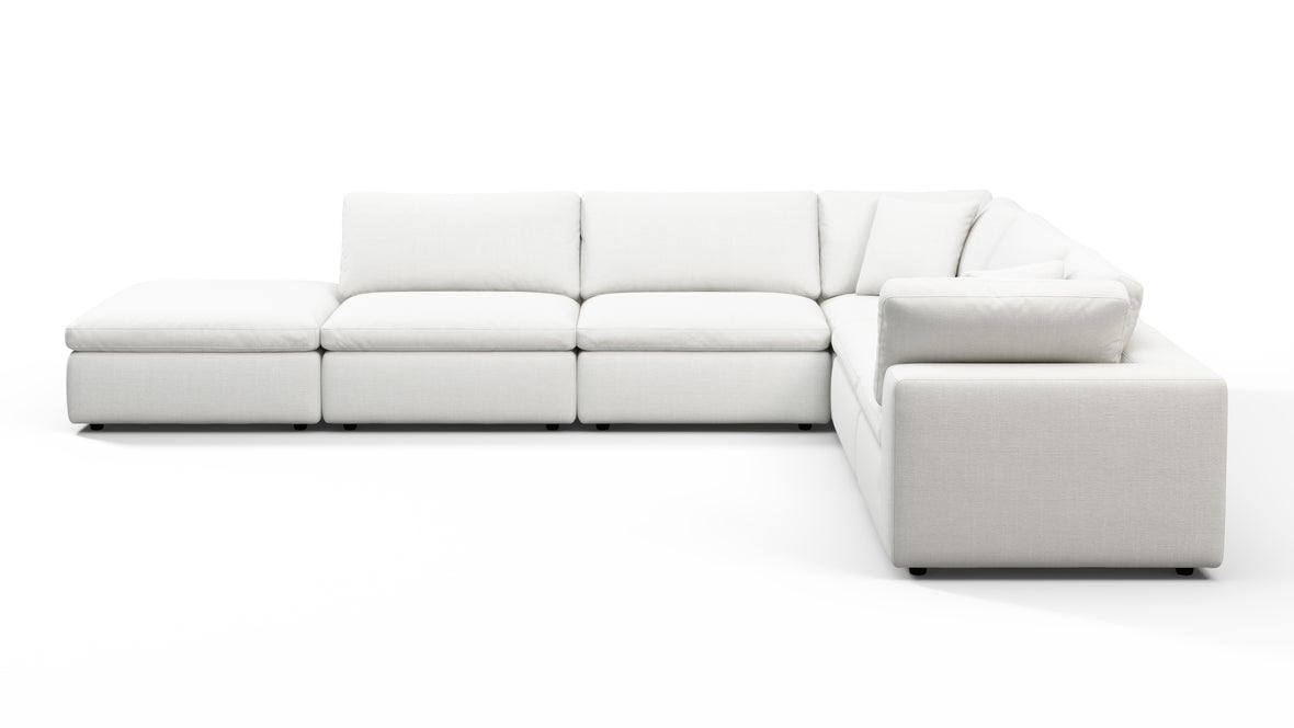 Sky - Sky Sectional Sofa, Five Seater, Right Corner, White Linen