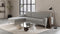 Florence - Florence Three Seater Sofa, Left Chaise, Light Gray Wool