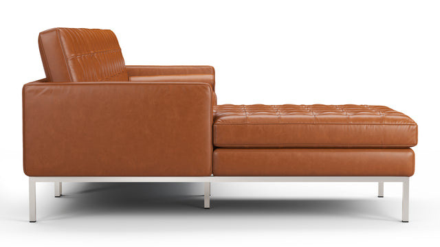 Florence - Florence Three Seater Sofa, Left Chaise, Tan Premium Leather