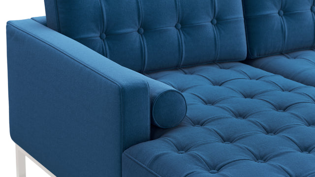 Florence - Florence Three Seater Sofa, Left Chaise, Indigo Blue Wool