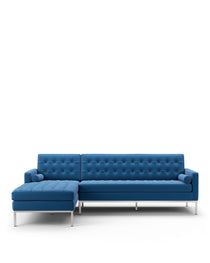 Florence - Florence Three Seater Sofa, Left Chaise, Indigo Blue Wool | FINAL SALE