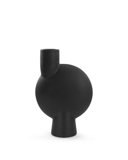 Decor Tyr Vase, Medio, Black Ceramic