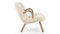 Clam - Clam Chair, Natural Luxe Sheepskin
