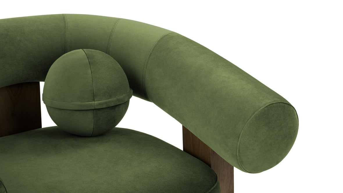 Liv - Liv Lounge Chair, Lichen Plush Velvet and Walnut