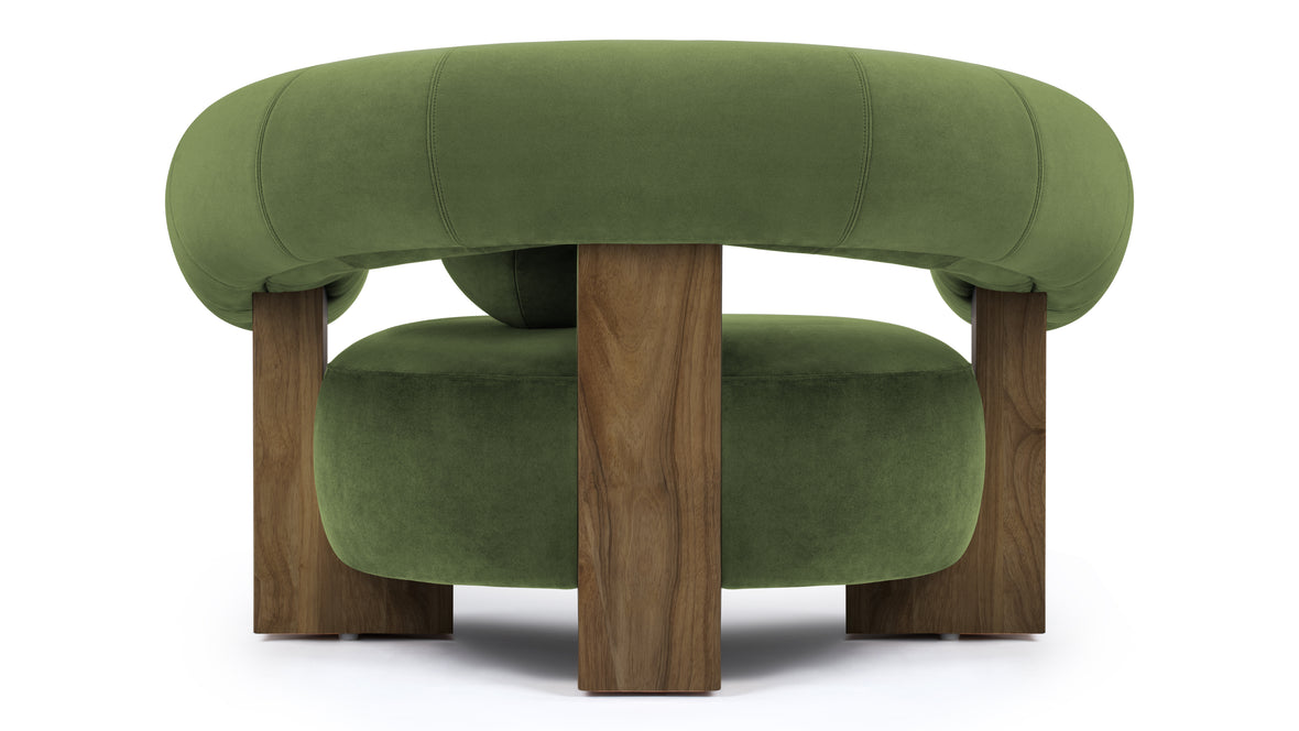 Liv - Liv Lounge Chair, Lichen Plush Velvet and Walnut