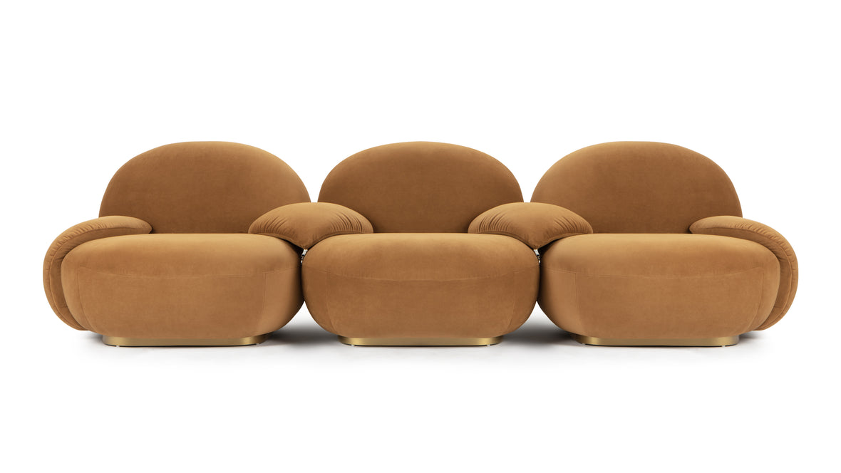 Palais - Palais Sofa, Caramel Plush Velvet