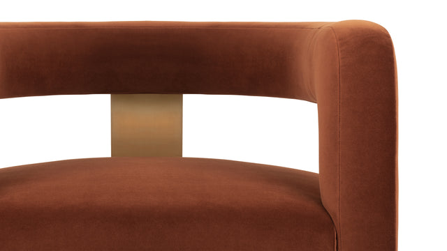 Nola - Nola Lounge Chair, Russet Plush Velvet