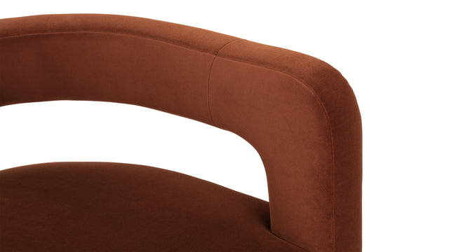 Nola - Nola Lounge Chair, Russet Plush Velvet