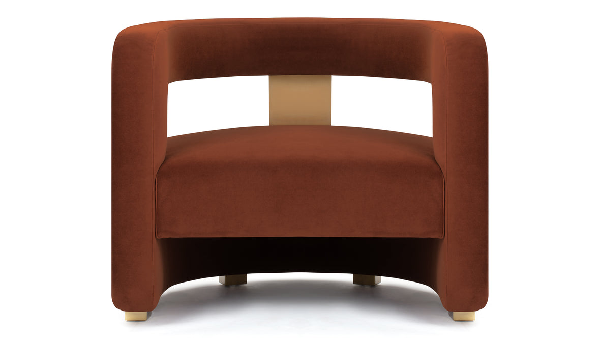 Nola - Nola Lounge Chair, Russet Plush Velvet