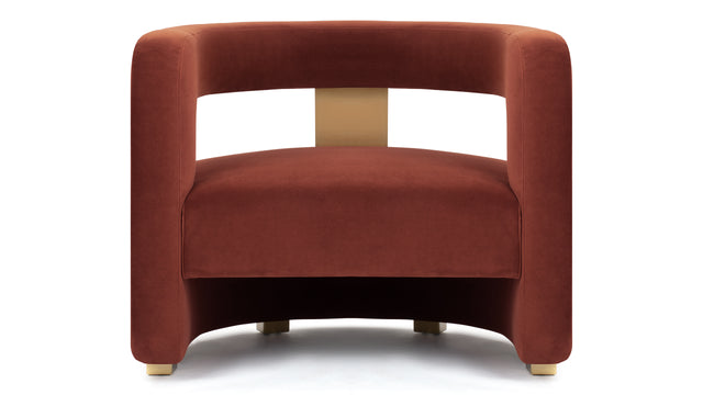 Nola - Nola Lounge Chair, Russet Plush Velvet