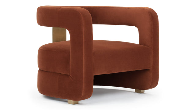 Nola - Nola Lounge Chair, Russet Plush Velvet