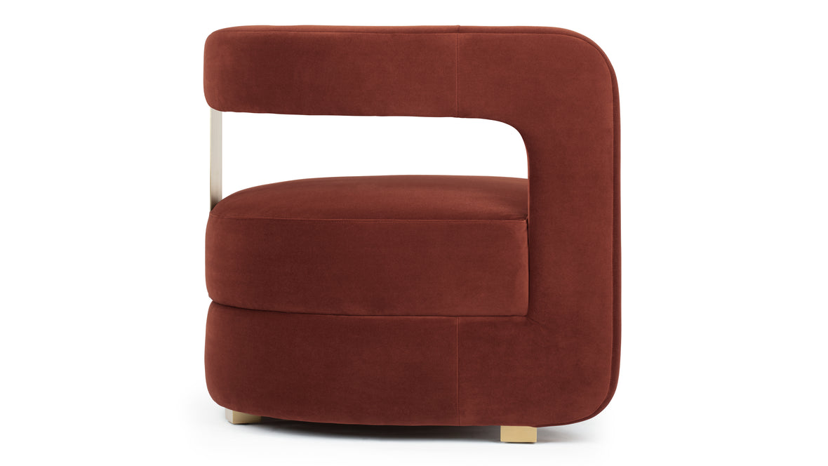 Nola - Nola Lounge Chair, Russet Plush Velvet
