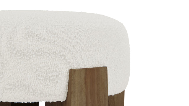 Liv - Liv Ottoman, Pearl Boucle and Walnut