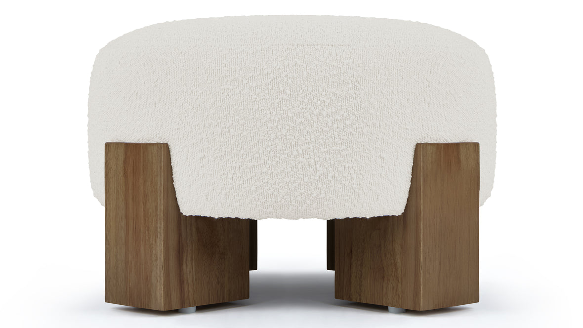 Liv - Liv Ottoman, Pearl Boucle and Walnut