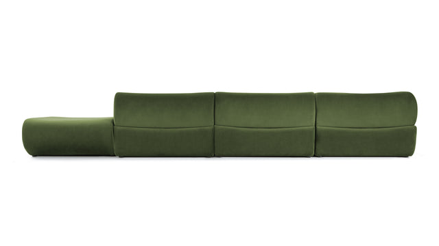 Leo - Leo Sectional, Left Corner, Lichen Plush Velvet