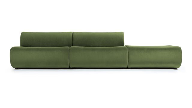 Leo - Leo Open End Sofa, Right, Lichen Plush Velvet