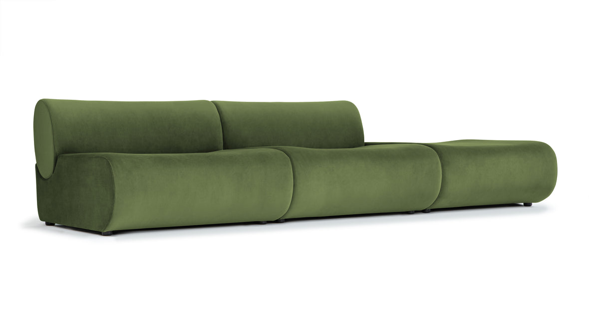 Leo - Leo Open End Sofa, Right, Lichen Plush Velvet