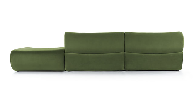 Leo - Leo Open End Sofa, Right, Lichen Plush Velvet