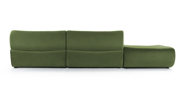 Leo - Leo Open End Sofa, Left, Lichen Plush Velvet