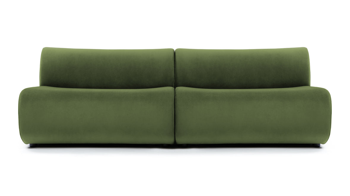 Leo - Leo Two Seater Sofa, Lichen Plush Velvet