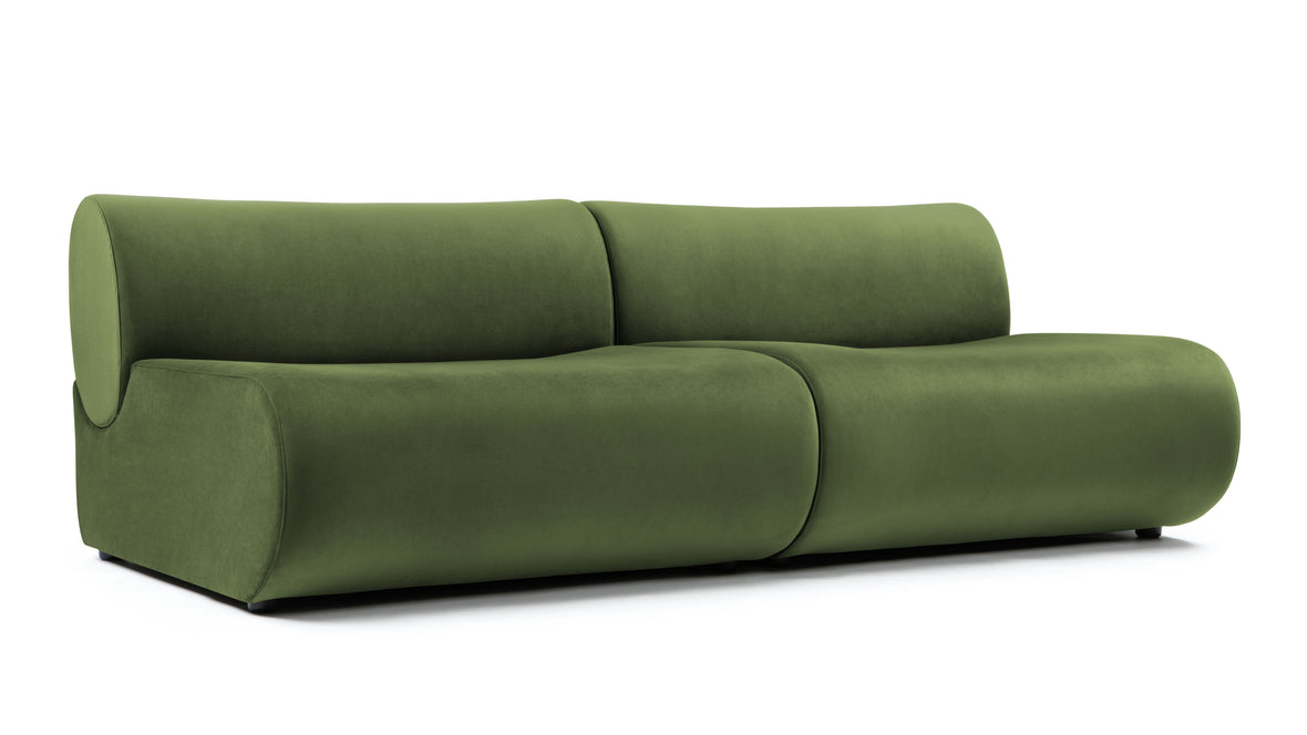 Leo - Leo Two Seater Sofa, Lichen Plush Velvet