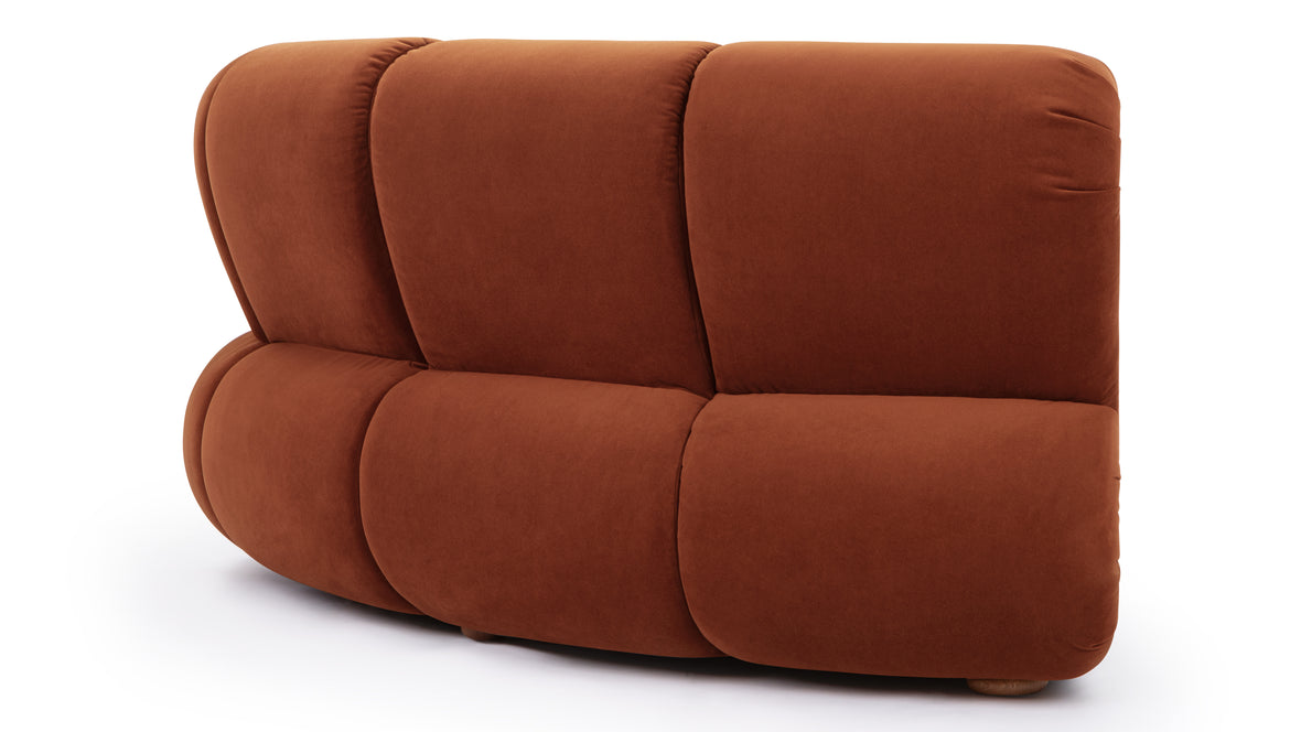 River - River Sectional, Crescent, Russet Plush Velvet