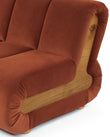 3 Seaters River Sectional, Three Seater Sofa, Russet Plush Velvet