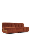 3 Seaters River Sectional, Three Seater Sofa, Russet Plush Velvet