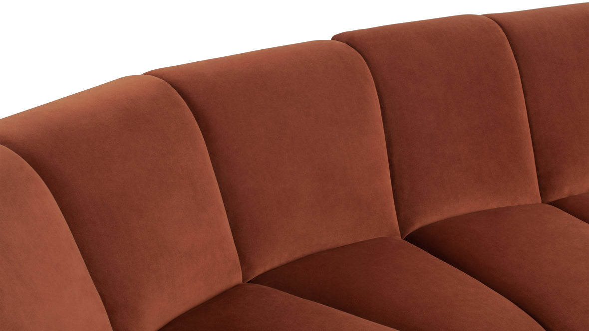 River - River Sectional, Left Corner, Russet Plush Velvet