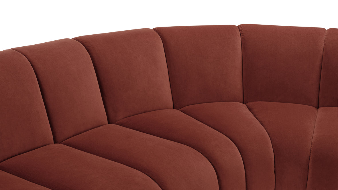 River - River Sectional, Six Seater, Russet Plush Velvet