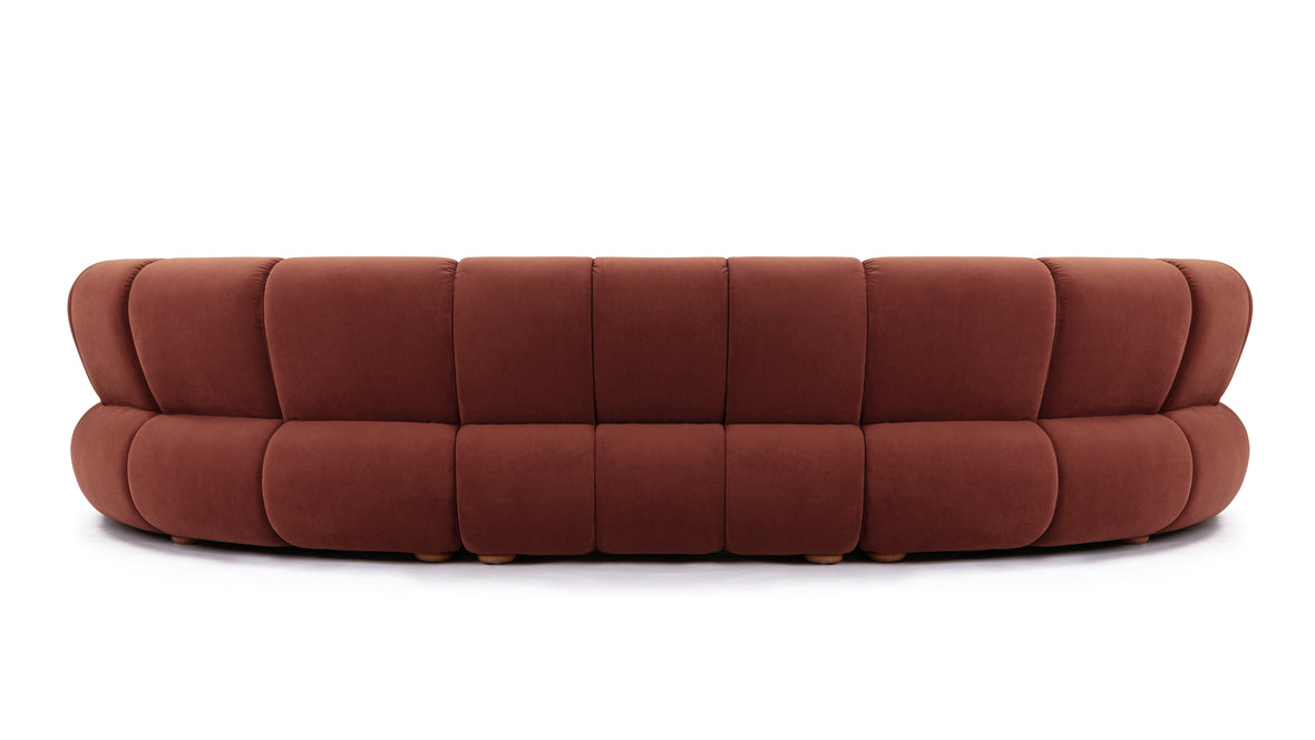 River - River Sectional, Six Seater, Russet Plush Velvet