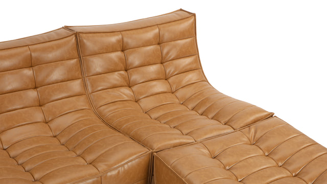 Tyge - Tyge Sectional, Right Chaise, Bourbon Vegan Leather