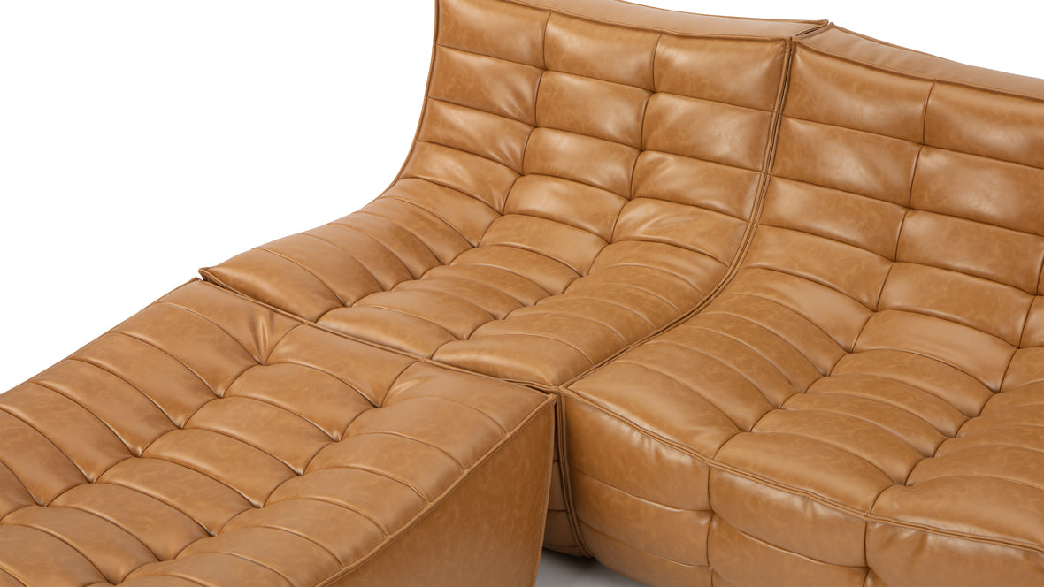 Tyge - Tyge Sectional, Left Chaise, Bourbon Vegan Leather