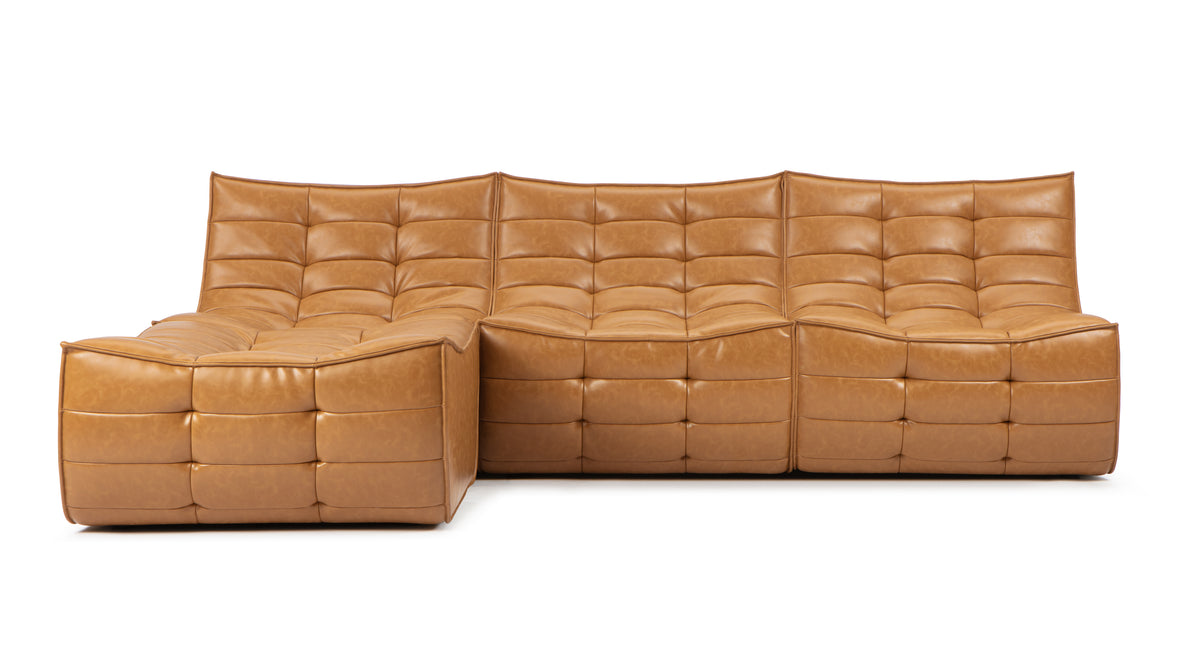 N701 - N701 Sectional, Left Chaise, Bourbon Vegan Leather