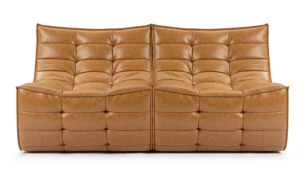 Tyge - Tyge Two Seater Sofa, Bourbon Vegan Leather