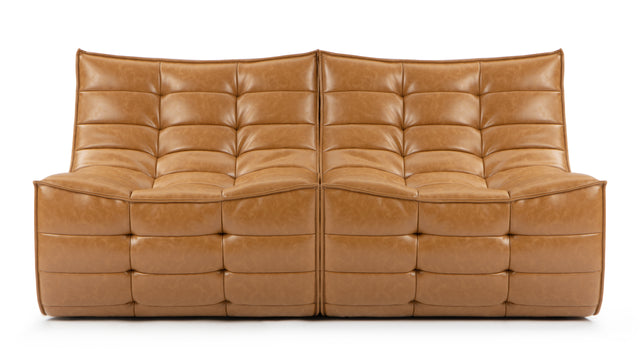 Tyge - Tyge Two Seater Sofa, Bourbon Vegan Leather