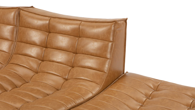 Tyge - Tyge Open End Sofa, Right, Bourbon Vegan Leather