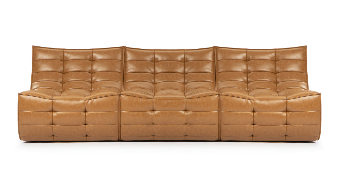 Tyge - Tyge Three Seater Sofa, Bourbon Vegan Leather