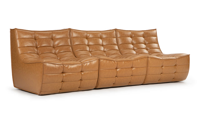 Tyge - Tyge Three Seater Sofa, Bourbon Vegan Leather