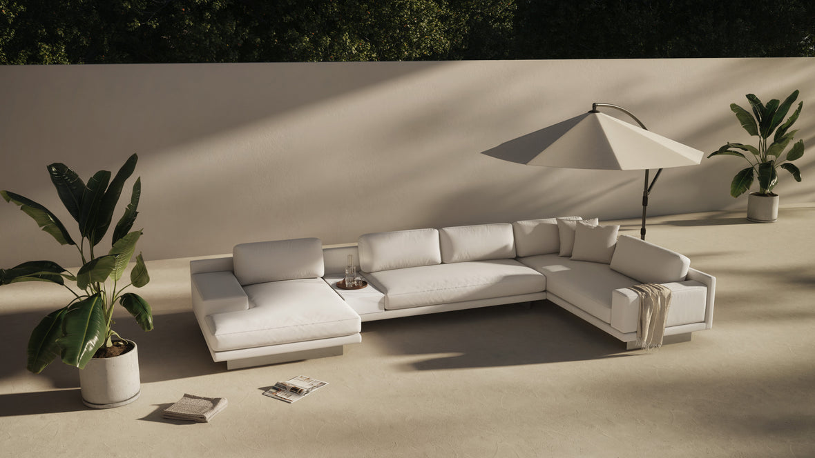 Alessio - Alessio Outdoor Module, Left Arm Chaise, Shell Performance Weave