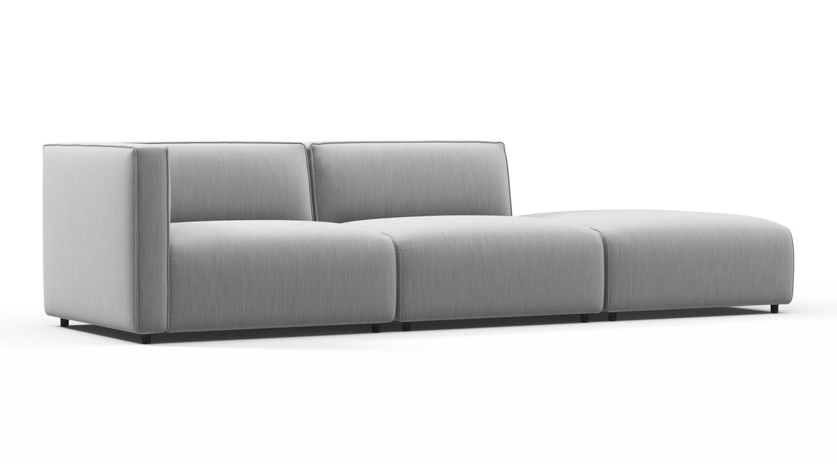 Bond - Bond Outdoor Sectional, Open End, Right, Dove Grey Performance Weave