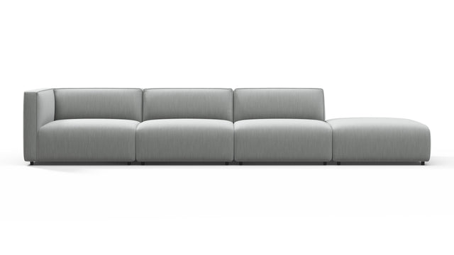 Bond - Bond Outdoor Sectional, Large Open End, Right, Dove Grey Performance Weave